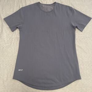 BYLT Drop-Cut Lux Shirt Atlantic Blue Sz Medium Premium Basics Short Sleeve Tee